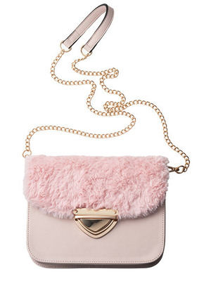 ファー付切り替えポシェット