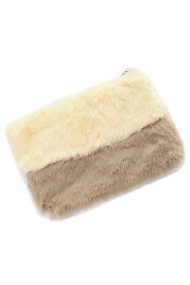 配色ファー ボアクラッチ
