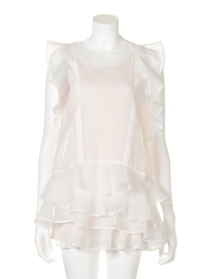 オーガンジーフリルワンピース