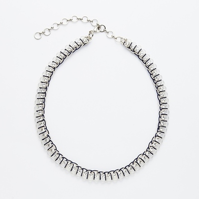 ケシビーズとダイヤレーンのビジューネックレス