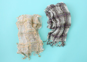 グラデーションチェックのストール