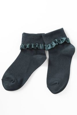 折り返しプリーツフリル付きソックス