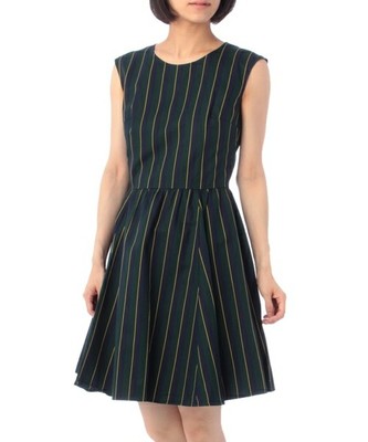 ストライプフレンチスリーブワンピース