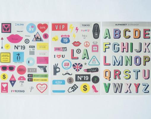 THE PINK CLOSETオリジナル　Travelステッカー　3枚入