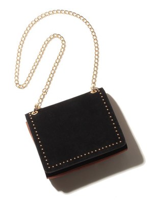 スタッズ付バイカラーポシェット