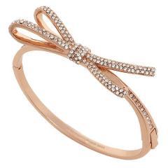 ケイトスペード ブレスレット レディース KATE SPADE WBRU9482 TIED UP PAVE HINGE BANGLE リボンバングル ゴールド/クリア