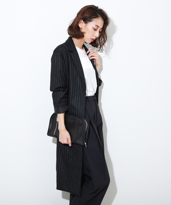 CLANE SIDE SLIT LONG JK BLK