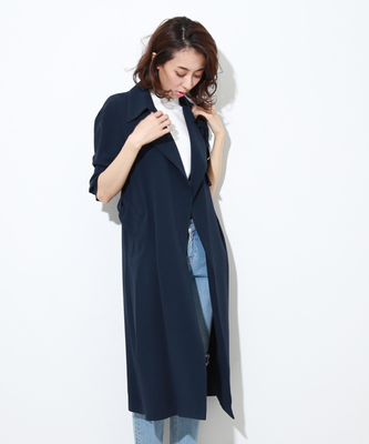 STUDIOUS ジョーゼットトレンチコート NVY