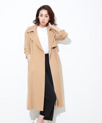 STUDIOUS ジョーゼットトレンチコート KHK/CML