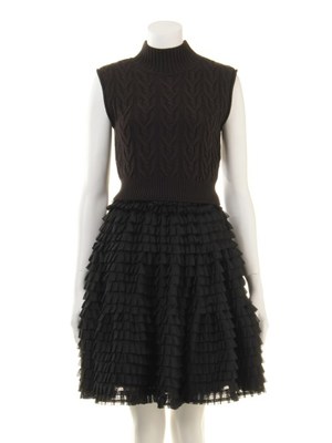 ティアードスカートコンビワンピース