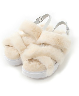 【Energie】 フェイクファーサンダル