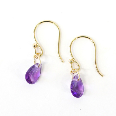 アメジストピアスK10YG