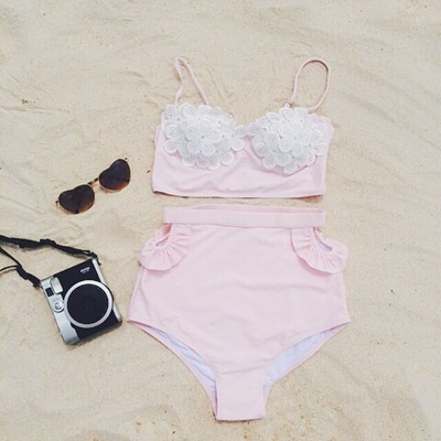 フラワー ハイウェストビキニ