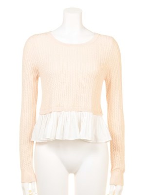 切り替えニットトップス