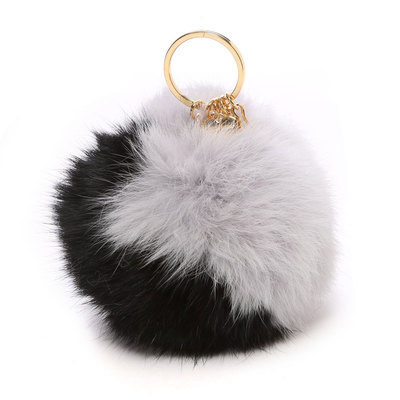 サマンサタバサ ファーチャーム（ライトグレー）