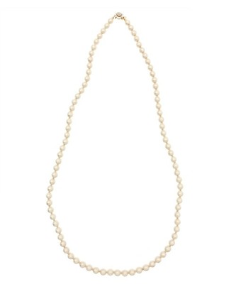 コットンパールロングネックレス