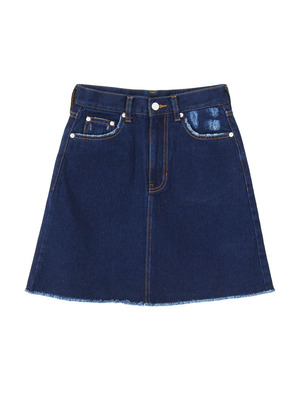 デニム台形スカート