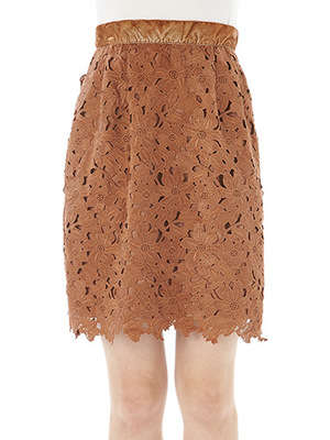 ベルベットウエストレースタイトスカート