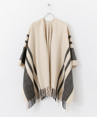 jujube　ラインポンチョストール