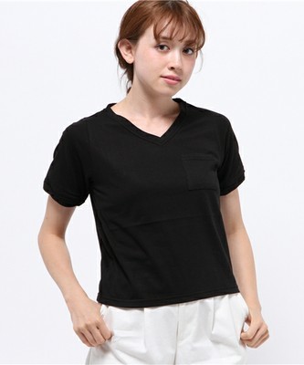 VネックポケットT