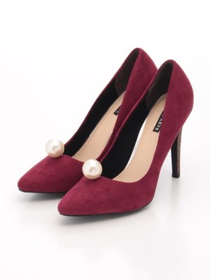パール取り外しポインテッドパンプス