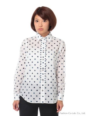 グラデーション水玉プリントシャツ