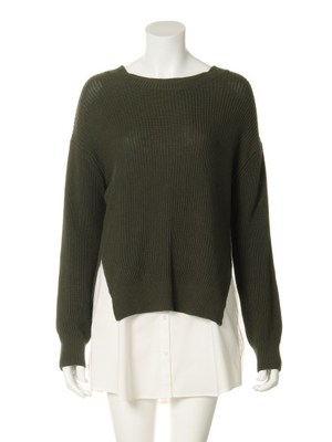 プリーツシャツニットコンビワンピース/snidel