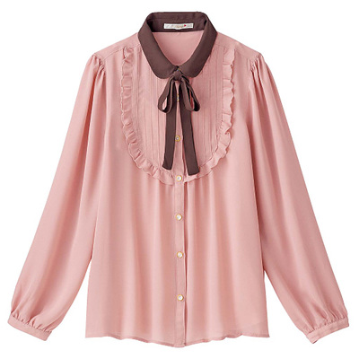 配色ブラウス（キャミ付）