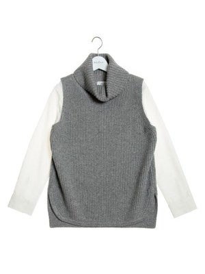 シャツスリーブタートルニット