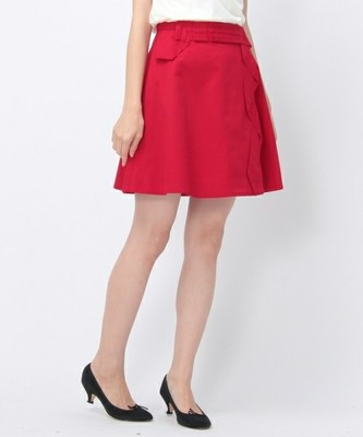 グログランミニ丈デザインスカート