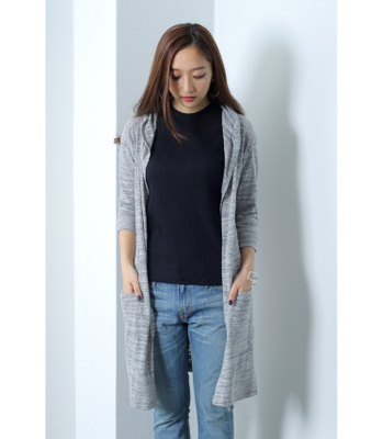 スラブ天竺フーディ7分トッパー