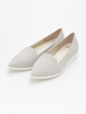 REZOY】ポインテッドトゥ白底フラットシューズ
