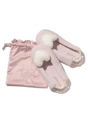 ハート刺繍ルームシューズ