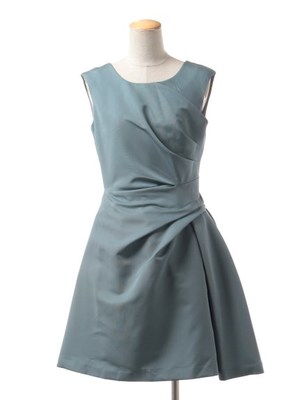 Dネックレスツキドレープドレス