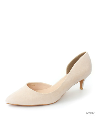 サイドオープンスエードパンプス