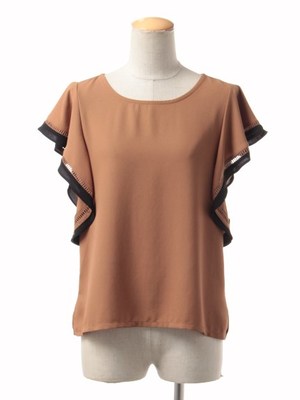 ハシゴレースバイカラーブラウス