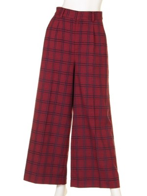 チェックワイドパンツ