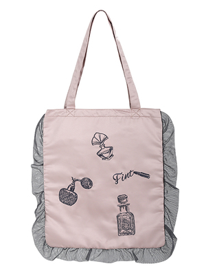 【F i.n.t】香水刺繍フリルサテントート