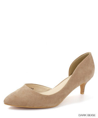 サイドオープンスエードパンプス