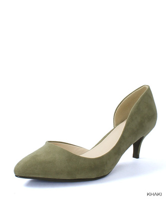 サイドオープンスエードパンプス