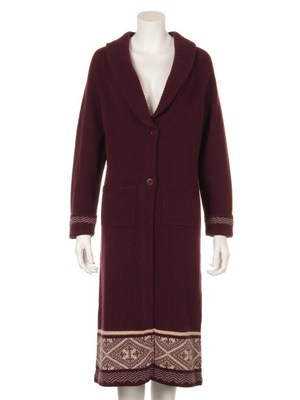 柄ロングカーデ