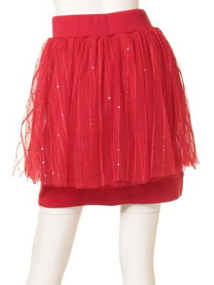 ぺプラムチュールリブスカート