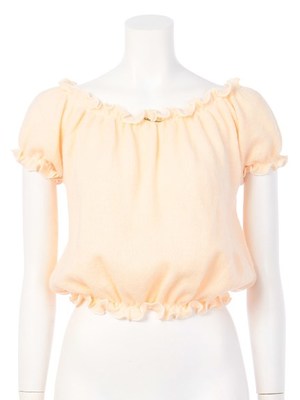 パステルローズパフニットトップス