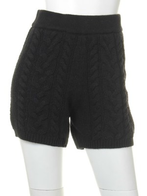  ケーブルニットショートパンツ