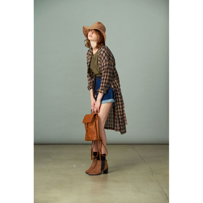 タックデニムショートパンツ