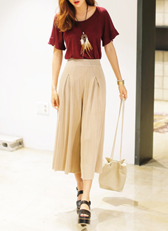 ニットプリーツワイドパンツ