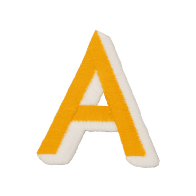 Alphabet A yellow x white