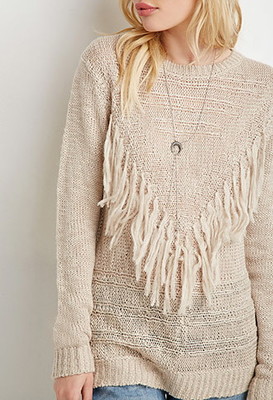 タッセルフロントニット