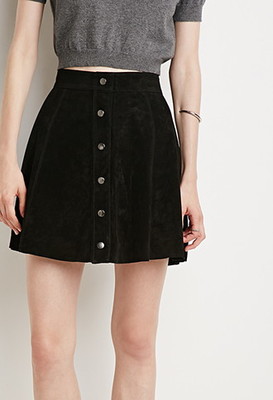 ボタンスエードスカート