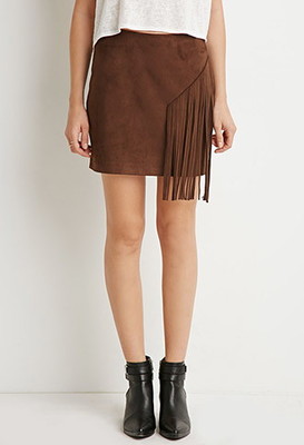 フリンジフェイクスエードスカート
